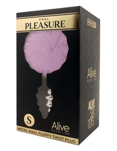 Plug métal Fluffly Twist S mauve - Alive