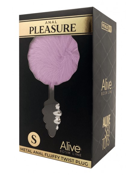 Plug métal Fluffly Twist S mauve - Alive