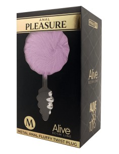 Plug métal Fluffly Twist M mauve - Alive 2
