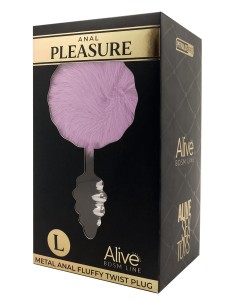 Plug métal Fluffy Twist L mauve - Alive 2