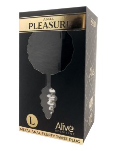 Plug métal Fluffy Twist L noir - Alive 2