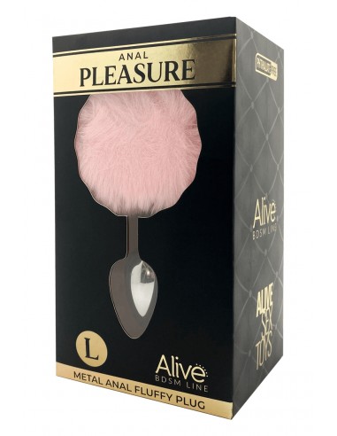 Plug métal Fluffy L rose - Alive