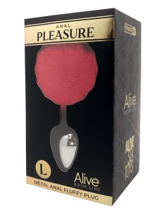 Plug métal Fluffy L rouge - Alive 2