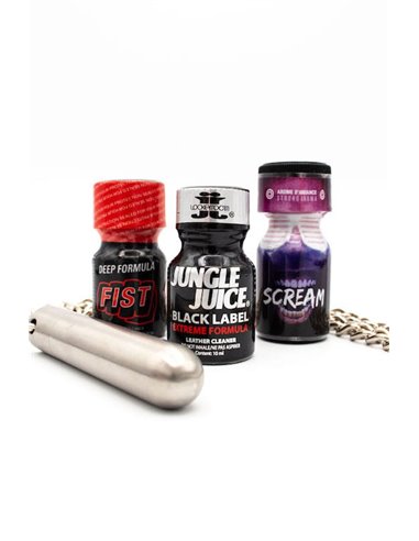 Poppers Méga Hard + Inhalateur Acier sur Chaine