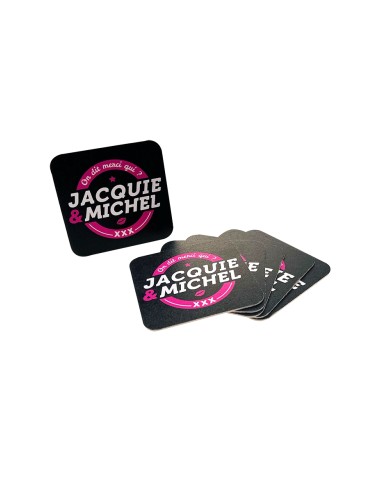 6 sous-verre Jacquie et Michel