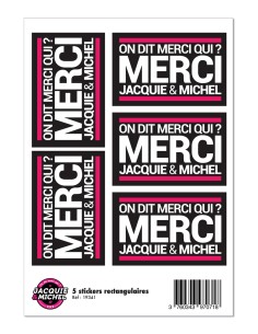 5 stickers J&M noir logo rectangle
