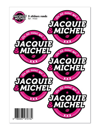 5 stickers J&M noir logo rond