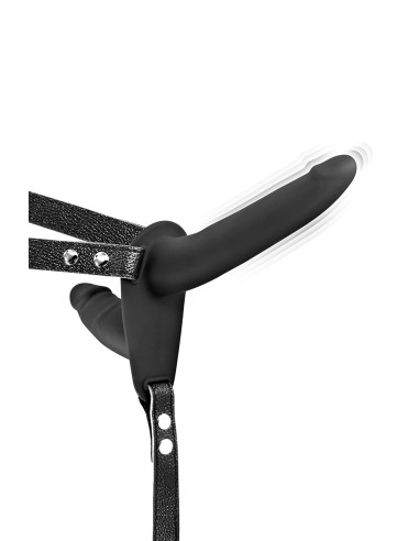 Double gode ceinture noir vibrant - Fetish Tentation