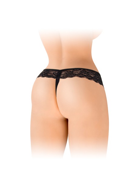 String ouvert Alicia noir - Fashion Secret