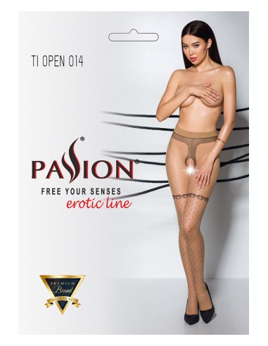 Collants ouverts TI014 20 deniers - beige