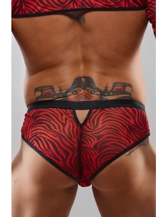 Slip type brésilien zébré rouge et noir - Regnes 2