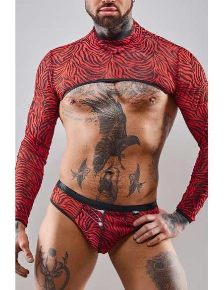 Croc top tulle zébré rouge et noir - Regnes Croc top tulle zébré rouge et noir - Regnes