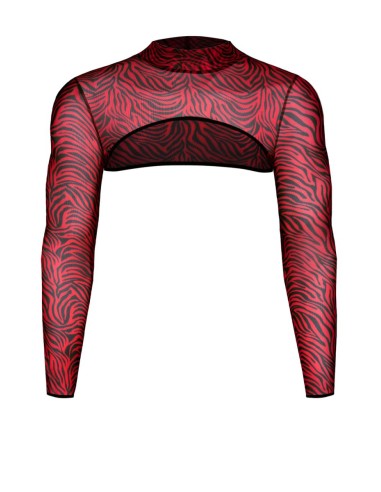 Croc top tulle zébré rouge et noir - Regnes Croc top tulle zébré rouge et noir - Regnes