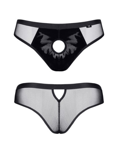 Slip type brésilien noir ouvert - Regnes