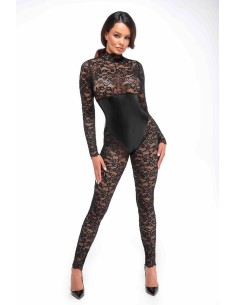 Combinaison corset Enigma F299 dentelle et wetlook 2