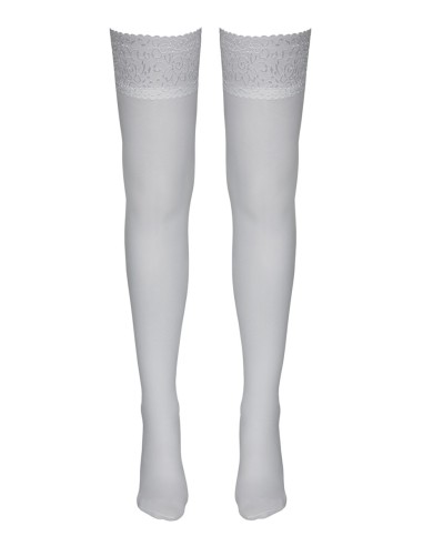 Bas autofixants blanc - Cotelli Legwear