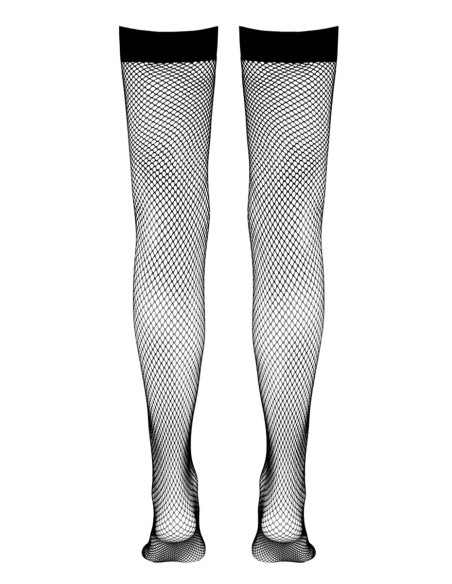 Bas résille autofixants noir - Cotelli Legwear