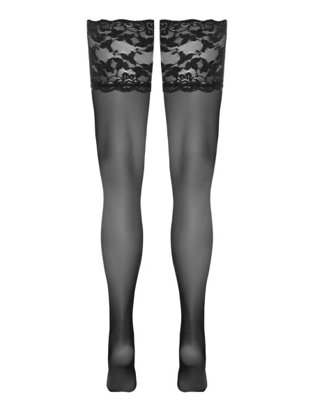 Bas autofixants large jarretière dentelle noir