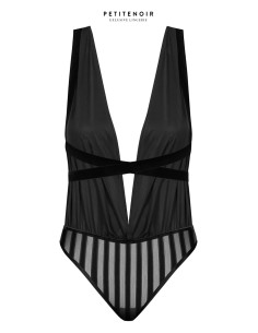 Body fendu tulle et rayures 2