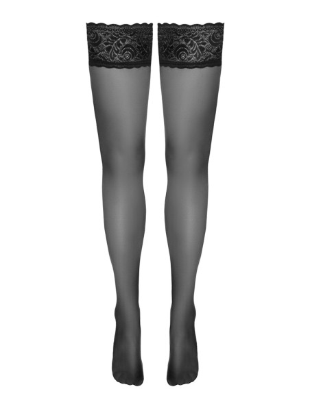 Bas autofixants noir Hold up - Cotelli Legwear