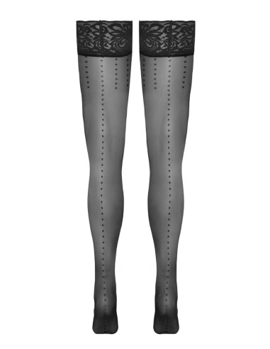 Bas autofixants noir Hold up 2 - Cotelli Legwear
