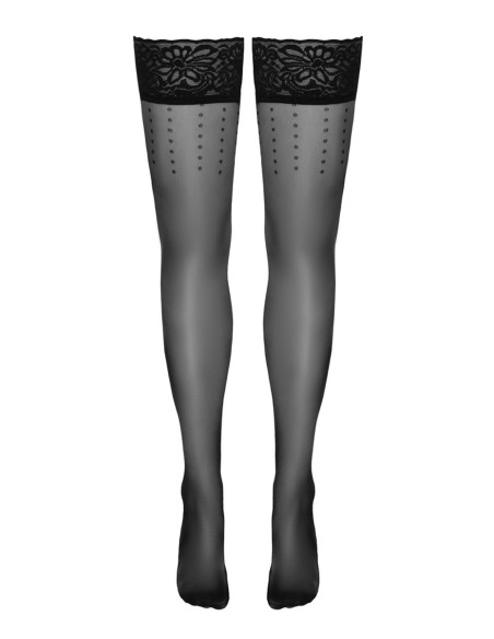 Bas autofixants noir Hold up 2 - Cotelli Legwear