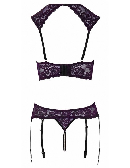 Ensemble lingerie ouverte violet - Cotelli Lingerie