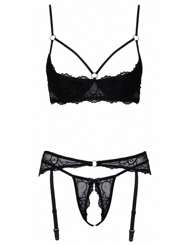 Ensemble lingerie ouverte noir - Cotelli Lingerie
