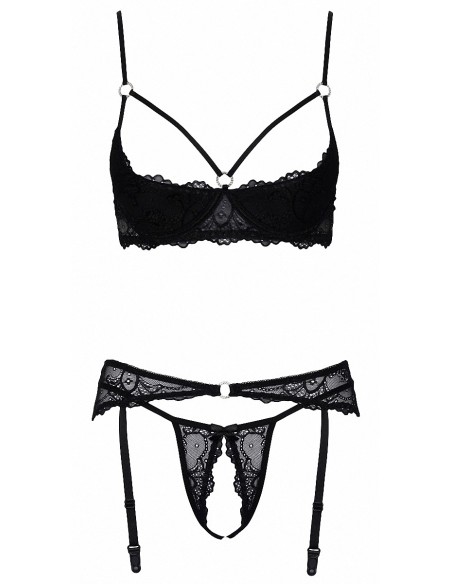 Ensemble lingerie ouverte noir - Cotelli Lingerie