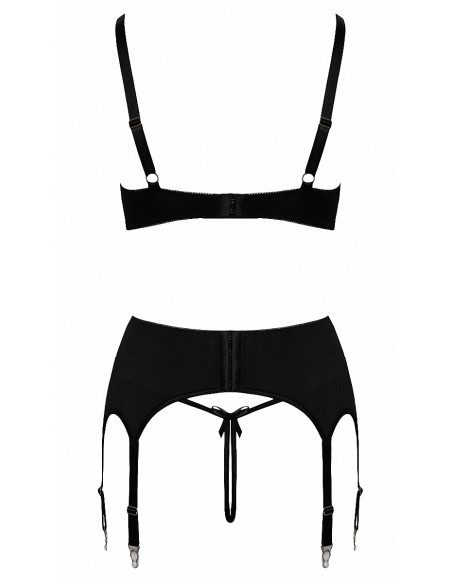 Ensemble coquin ouvert 3 pièces gris - Cottelli Lingerie Ensemble coquin ouvert 3 pièces gris - Cottelli Lingerie