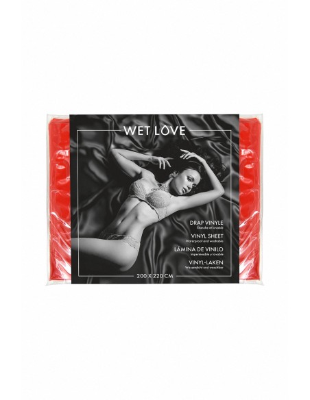 Drap Vinyle rouge 220 x 200 cm - Fetish Tentation