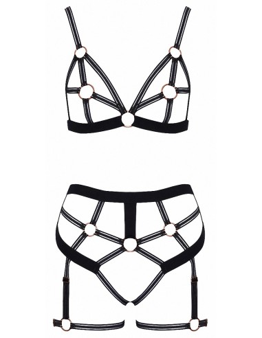  Set lingerie BDSM harnais noir - Cotelli Lingerie