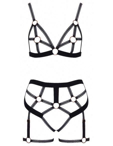  Set lingerie BDSM harnais noir - Cotelli Lingerie