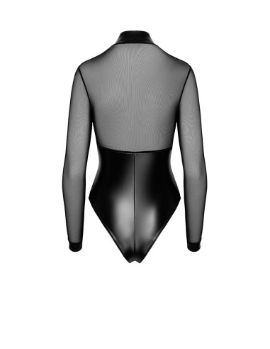 Body Edge zippé avec anneaux F321 wetlook et tulle