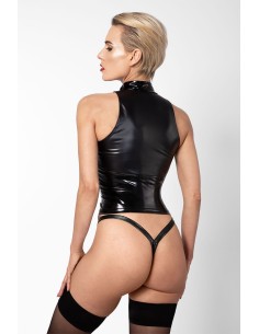 Top zippé Glam F324 vinyle et wetlook 2