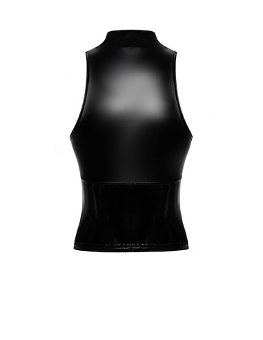 Top zippé Glam F324 vinyle et wetlook