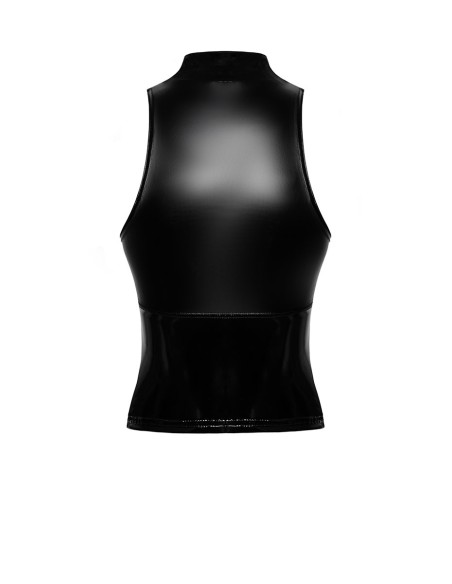 Top zippé Glam F324 vinyle et wetlook