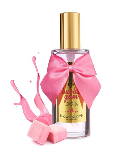 Huile de massage chauffante Bubble gum - Bijoux Indiscrets Huile de massage chauffante Bubble gum - Bijoux Indiscrets