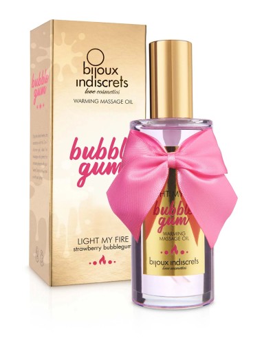 Huile de massage chauffante Bubble gum - Bijoux Indiscrets Huile de massage chauffante Bubble gum - Bijoux Indiscrets