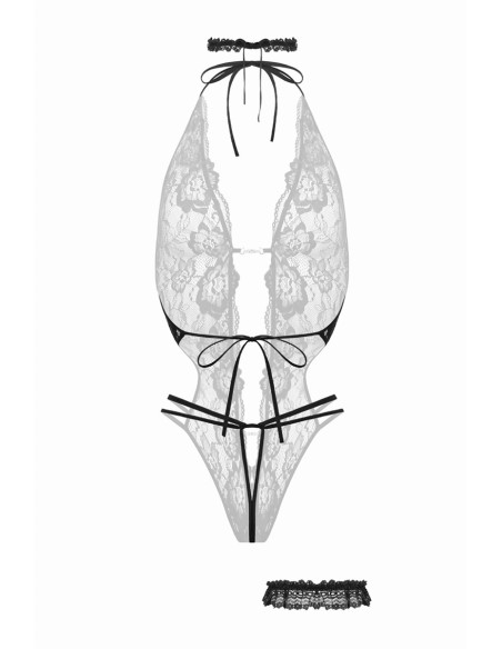 Ensemble body ouvert Renee noir - Christine