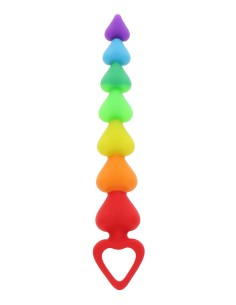Stimulateur anal Rainbow Heart Beads - Toyjoy