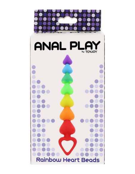 Stimulateur anal Rainbow Heart Beads - Toyjoy