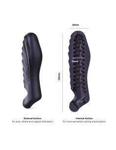 Gaine de pénis 3 en 1 Ryzer Black Plum - Man Wan 2