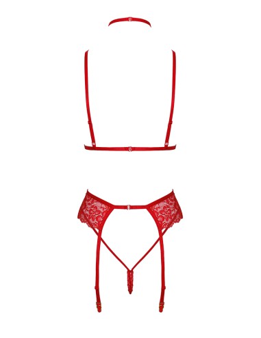 Ensemble 5 pièces Bondage Red Lace Kiss 243 - Kissable