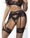 Porte-jarretelles tulle et dentelle noir V-10712 - Axami 