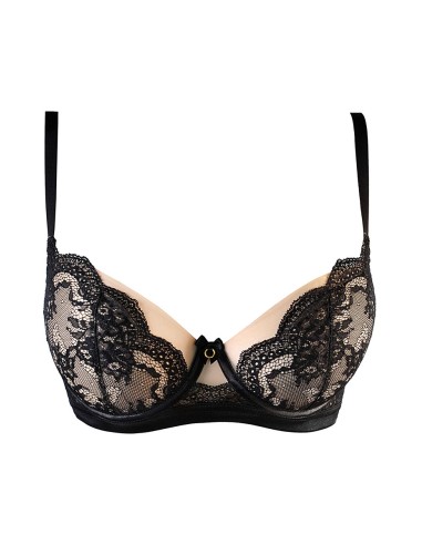 Soutien-gorge tulle et dentelle noir V-10711 - Axami