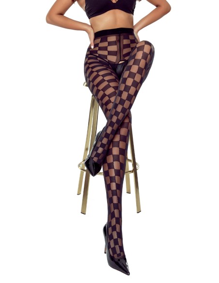 Collants ouverts TI024 20 deniers - noir