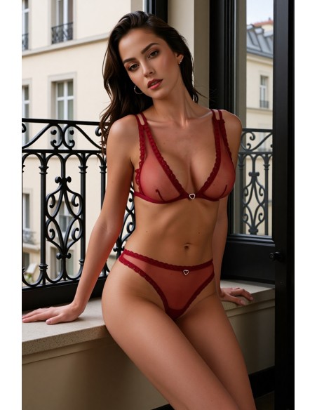 Ensemble 2 pièces bordeaux Belissana - Passion