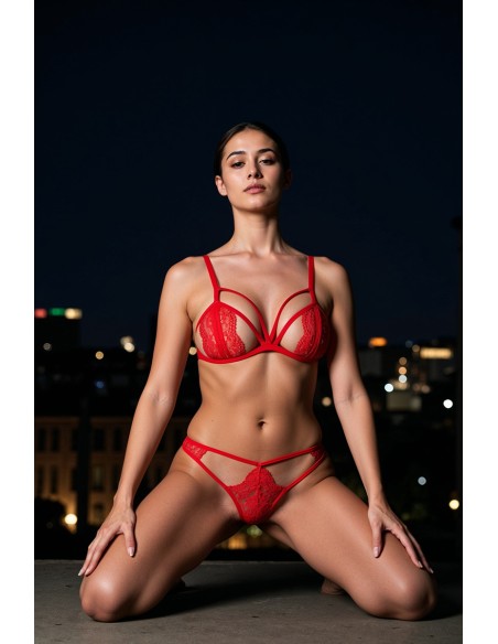 Ensemble 2 pièces rouge Anuvera - Passion