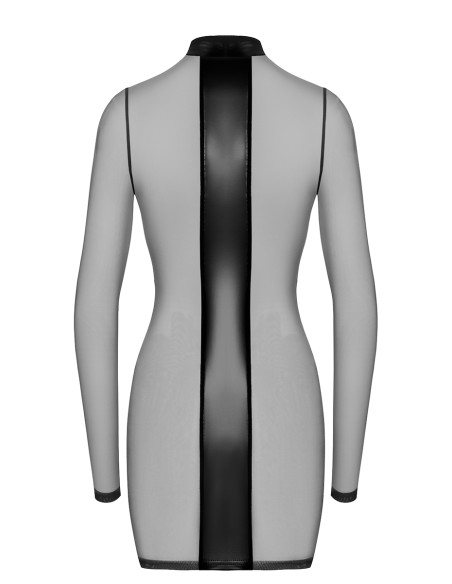 Mini robe tulle et wetlook Crossfire F369 - Noir Handmade